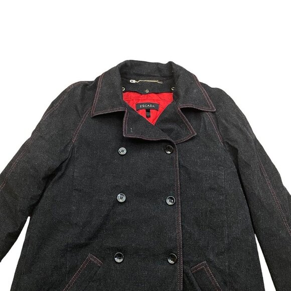 ESCADA Vintage Double-Breasted Women's Size 36 Denim Coat Jacket Made in Germany - Picture 2 of 9